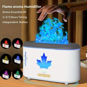 1pc Simulated Flame Humidifier, Essential Oil Diffuser For Aromatherapy Machine, Colorful Flame Atmosphere Lamp Home Office Humidifier (Color: White)